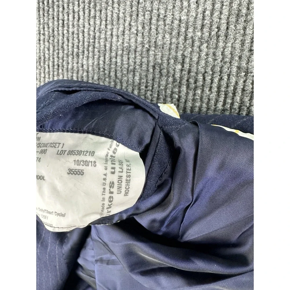 Hickey Freeman Suit Jacket 42 R Blue Wool Striped Premium Loro Piana USA Bespoke - Picture 15 of 16